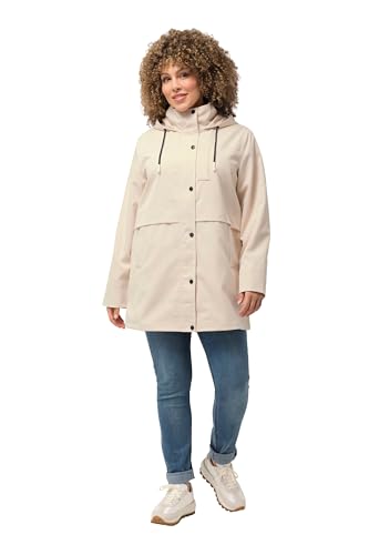 Ulla Popken Damen große Größen Übergrößen Plus Size HYPRAR Parka, wasserabweisend, Stehkragen, Kapuze vanille 46+ 824271150-46+ von Ulla Popken