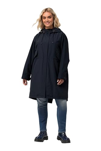 Ulla Popken Damen große Größen Übergrößen Plus Size HYPRAR Parka, wasserabweisend, Tunnelzug, Kapuze Marine 50+ 824714130-50+ von Ulla Popken