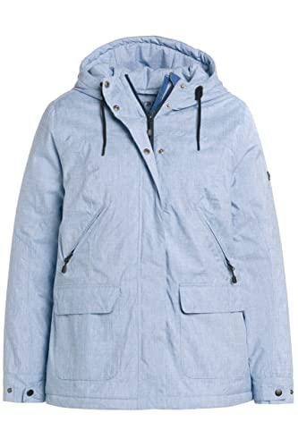 Ulla Popken Damen große Größen Übergrößen Plus Size HYPRAR Performance-Jacke, wasserdicht, Kapuze graublau 46+ 808317714-46+ von Ulla Popken