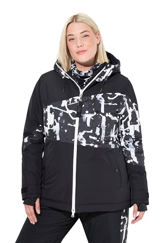Ulla Popken Damen große Größen Übergrößen Plus Size HYPRAR Performance-Jacke, wasserdicht, Kapuze schwarz 54+ 831635100-54+ von Ulla Popken