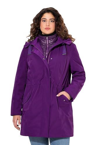 Ulla Popken Damen große Größen Übergrößen Plus Size HYPRAR Performance-Parka, Stehkragen, Kapuze, recycelt violett 46+ 833336836-46+ von Ulla Popken