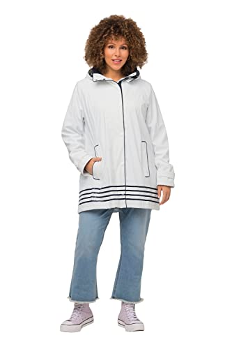 Ulla Popken Damen große Größen Übergrößen Plus Size HYPRAR Regenjacke, wasserabweisend, A-Linie, Kapuze schneeweiß 46+ 816524200-46+ von Ulla Popken