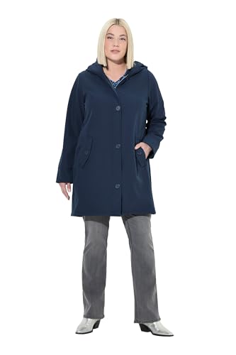 Ulla Popken Damen große Größen Übergrößen Plus Size HYPRAR Softshell-Mantel, wasserabweisend, Kapuze Marine 50+ 829081130-50+ von Ulla Popken