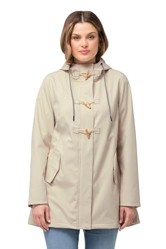 Ulla Popken Damen große Größen Übergrößen Plus Size HYPRAR Softshelljacke, wasserabweisend, Knebelknöpfe vanille 42+ 829102150-42+ von Ulla Popken