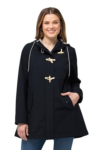 Ulla Popken Damen große Größen Übergrößen Plus Size HYPRAR Softshelljacke, wasserabweisend, Knebelknöpfe Marine 46+ 829102130-46+ von Ulla Popken