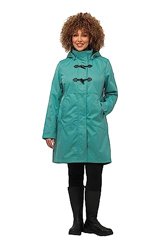 Ulla Popken Damen große Größen Übergrößen Plus Size HYPRAR Softshelljacke, wasserabweisend, Stehkragen gedecktes türkis 46+ 820997721-46+ von Ulla Popken