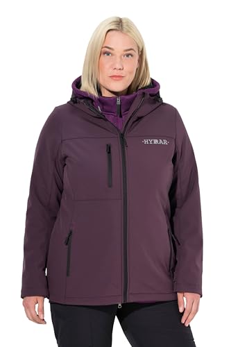 Ulla Popken Damen große Größen Übergrößen Plus Size HYPRAR Softshelljacke, wasserabweisend, Stretch, Reflektor dunkle Brombeere 46+ 834656846-46+ von Ulla Popken