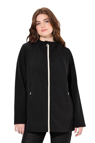 Ulla Popken Damen große Größen Übergrößen Plus Size HYPRAR Softshelljacke, wasserabweisend, Reißverschluss, Kapuze schwarz 50+ 829341111-50+ von Ulla Popken