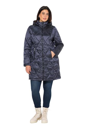 Ulla Popken Damen große Größen Übergrößen Plus Size HYPRAR Steppjacke, Kapuze, 2-Wege-Zipper, Zipptaschen Nachtblau 46+ 833343129-46+ von Ulla Popken