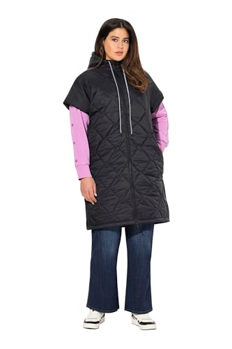 Ulla Popken Damen große Größen Übergrößen Plus Size HYPRAR Steppweste, Tunnelzug, 2-Wege-Zipper, recycelt schwarz 54+ 828834111-54+ von Ulla Popken