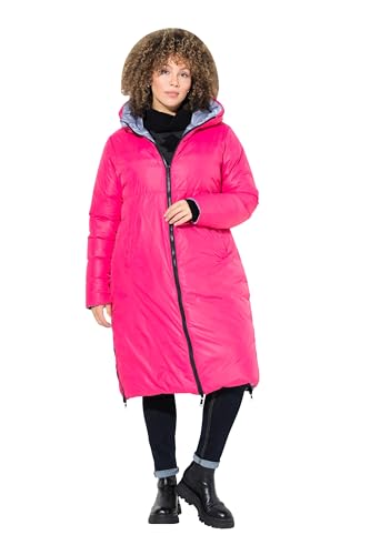 Ulla Popken Damen große Größen Übergrößen Plus Size HYPRAR Wende-Steppmantel, wasserabweisend rot pink 50+ 833359540-50+ von Ulla Popken