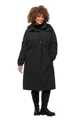 Ulla Popken Damen große Größen Übergrößen Plus Size HYPRAR Wendemantel, wasserabweisend, 2-Wege-Zipper schwarz 50+ 821268130-50+ von Ulla Popken