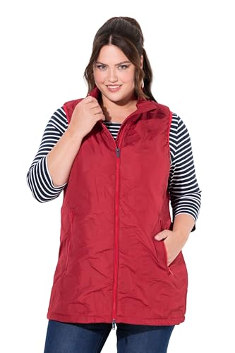 Ulla Popken Damen große Größen Übergrößen Plus Size HYPRAR Weste, wasserabweisend, Stehkragen, 2-Wege-Zipper salsa 46+ 834959530-46+ von Ulla Popken