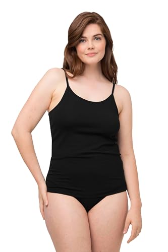 Ulla Popken Damen Spaghettiträger-Hemd Unterhemden, Schwarz, 54-56 von Ulla Popken