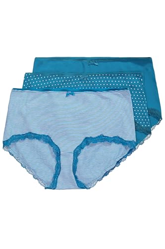 Ulla Popken Damen große Größen Übergrößen Plus Size Hipster, 3er-Pack, Streifen/Punkte/Uni von Ulla Popken