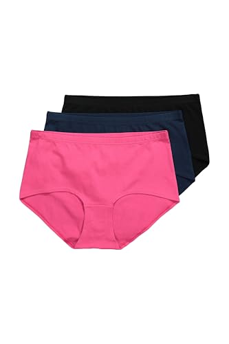 Ulla Popken Damen große Größen Übergrößen Plus Size Hipster, 3er-Pack, einfarbig schwarz 50+ 836352100-50+ von Ulla Popken