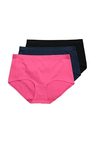 Ulla Popken Damen große Größen Übergrößen Plus Size Hipster, 3er-Pack, einfarbig schwarz 54+ 836352100-54+ von Ulla Popken