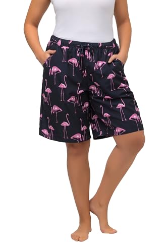 Ulla Popken Damen große Größen Übergrößen Plus Size Hybrid-Shorts, Flamingos, doppellagig, Mikrofaser tiefes Aqua 46+ 819292730-46+ von Ulla Popken