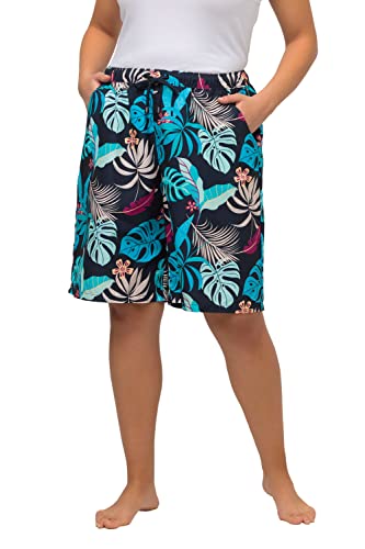 Ulla Popken Damen große Größen Übergrößen Plus Size Hybrid-Shorts, Palmen, doppellagig, Mikrofaser Marine 50+ 819295130-50+ von Ulla Popken