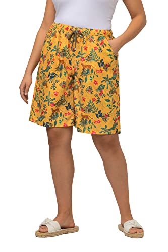 Ulla Popken Damen große Größen Übergrößen Plus Size Hybrid-Shorts, Tropical, Mikrofaser honiggelb 46+ 819298609-46+ von Ulla Popken