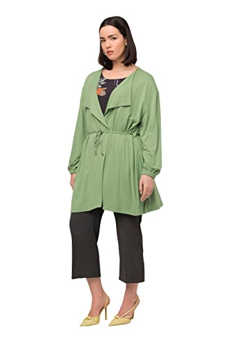 Ulla Popken Damen große Größen Übergrößen Plus Size Jacke, Tunnelzug, Oversized, asymmetrischer Kragen tiefes Mint 54+ 816837428-54+ von Ulla Popken