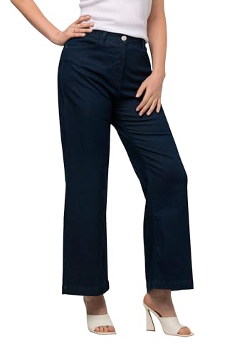 Ulla Popken Damen große Größen Übergrößen Plus Size Jeans, weites, gerades Bein, Stretchkomfort Dunkles Denim 48 811324120-48 von Ulla Popken