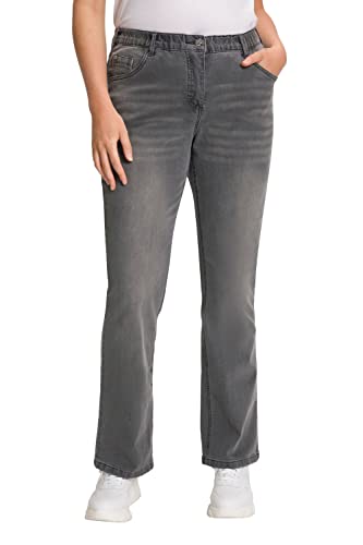 Ulla Popken Damen Bootcut-jeans Hose, Hellgrau Denim, 45W / 30L EU von Ulla Popken