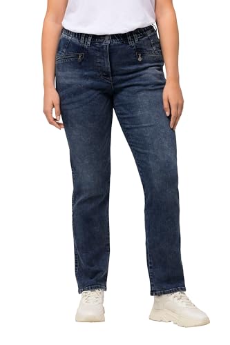 Ulla Popken Damen große Größen Übergrößen Plus Size Jeans Mony, konisches Bein, Stretch, Zipptaschen Blue Denim 28 827092902-28 von Ulla Popken