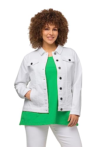 Ulla Popken Damen große Größen Übergrößen Plus Size Jeansjacke white denim 52 816319200-52 von Ulla Popken