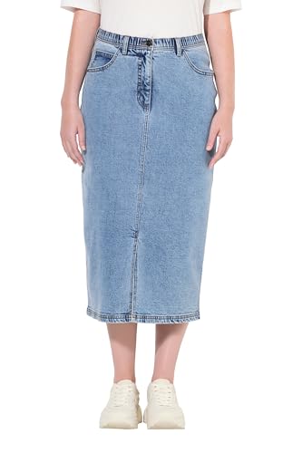Ulla Popken Damen große Größen Übergrößen Plus Size Jeansrock, Komfortbund, 5-Pocket-Schnitt, Biobaumwolle von Ulla Popken