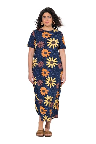 Ulla Popken Damen große Größen Übergrößen Plus Size Jersey Maxidress with Sunflower Print von Ulla Popken