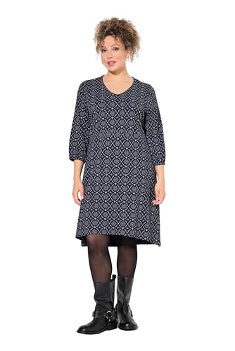 Ulla Popken Damen große Größen Übergrößen Plus Size Jerseykleid, A-Linie, V-Ausschnitt, 3/4-Arm von Ulla Popken