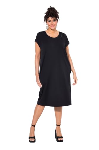 Ulla Popken Damen große Größen Übergrößen Plus Size Jerseykleid, Hotfix Detail am Ausschnitt von Ulla Popken