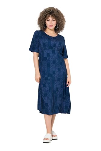 Ulla Popken Damen große Größen Übergrößen Plus Size Jerseykleid mit tonigem Kachel Print von Ulla Popken
