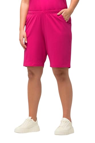Ulla Popken Damen große Größen Übergrößen Plus Size Jerseyshorts, Taschen, Elastikbund Fuchsia pink 54+ 818396815-54+ von Ulla Popken