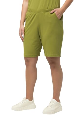 Ulla Popken Damen große Größen Übergrößen Plus Size Jerseyshorts, Taschen, Elastikbund apfelgrün 62+ 818396425-62+ von Ulla Popken