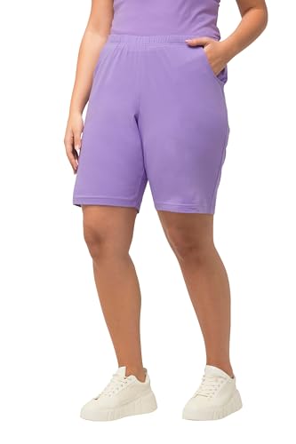 Ulla Popken Damen große Größen Übergrößen Plus Size Jerseyshorts, Taschen, Elastikbund blaues Flieder 50+ 818396810-50+ von Ulla Popken