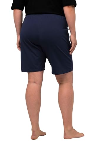 Ulla Popken Damen Jerseyshorts, Taschen, Elastikbund Bermuda, Dunkelblau, W36 / L32 von Ulla Popken