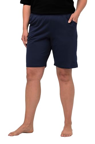 Ulla Popken Damen Jerseyshorts, Taschen, Elastikbund Bermuda, Dunkelblau, 58/60 EU von Ulla Popken