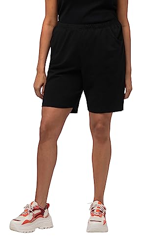 Ulla Popken Damen Jerseyshorts, Taschen, Elastikbund Bermuda, Schwarz, 58/60 von Ulla Popken