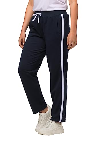 Ulla Popken Damen große Größen Übergrößen Plus Size Jogginghose, Elastikbund, Seitenstreifen Marine 62+ 798285130-62+ von Ulla Popken