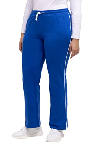 Ulla Popken Damen große Größen Übergrößen Plus Size Jogginghose, Saumschlitz, Paspel, Elastikbund, Kordel Royalblau 50+ 812957758-50+ von Ulla Popken