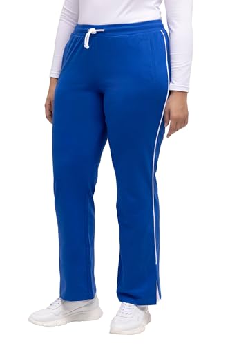 Ulla Popken Damen große Größen Übergrößen Plus Size Jogginghose, Saumschlitz, Paspel, Elastikbund, Kordel Royalblau 54+ 812957758-54+ von Ulla Popken