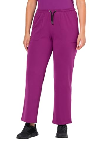 Ulla Popken Damen große Größen Übergrößen Plus Size Jogginghose, gerades Bein, Elastikbund Brombeere 62+ 826762825-62+ von Ulla Popken