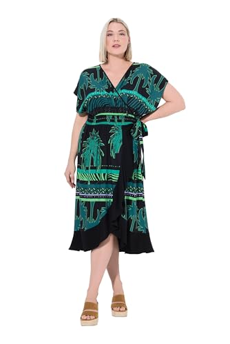 Ulla Popken Damen große Größen Übergrößen Plus Size Kaftan, Dschungelmuster, Rundhals, Halbarm schwarz 42-48 836459100-1+ von Ulla Popken