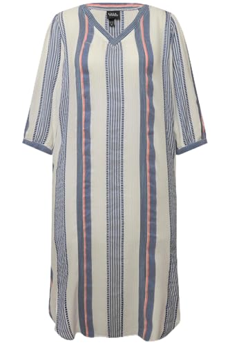 Ulla Popken Damen große Größen Übergrößen Plus Size Kaftan, Musterstreifen, Oversized, V-Ausschnitt, 3/4-Arm schneeweiß 46+ 829848200-46+ von Ulla Popken
