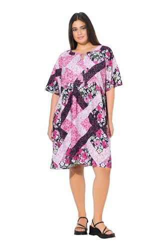 Ulla Popken Damen große Größen Übergrößen Plus Size Kleid, A-Linie, Tunika-Ausschnitt, Halbarm kräftiges pink 54+ 838401800-54+ von Ulla Popken