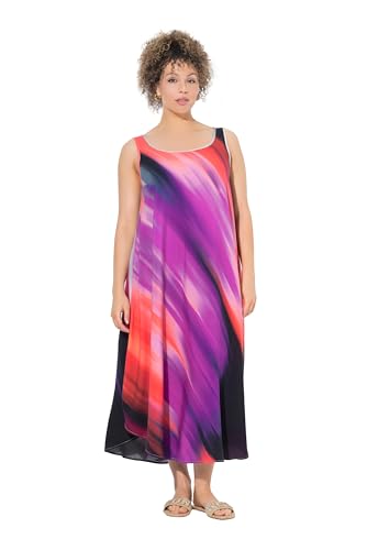 Ulla Popken Damen große Größen Übergrößen Plus Size Kleid, A-Linie, V-Ausschnitt, ärmellos schwarz 50+ 837233100-50+ von Ulla Popken