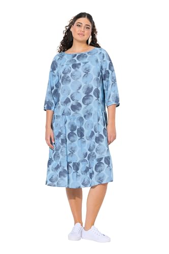 Ulla Popken Damen große Größen Übergrößen Plus Size Kleid mit AOP und Volants von Ulla Popken