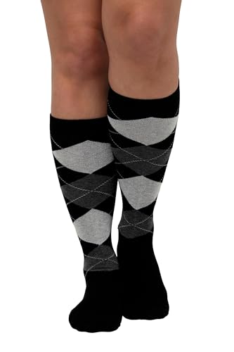 Ulla Popken Damen große Größen Übergrößen Plus Size Kniestrumpf, Karomuster schwarz 39-42 820582100-2+ von Ulla Popken